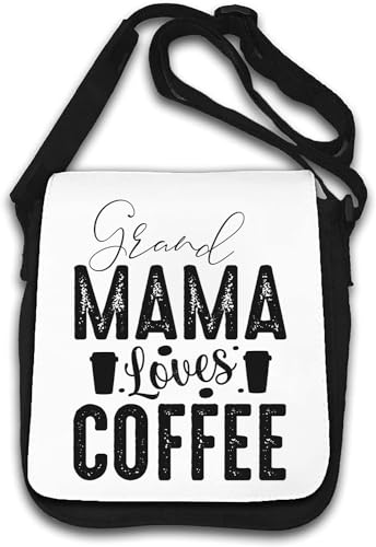 Grand Mama Loves Coffee Umhängetasche weiß, weiß, Einheitsgröße von Atspauda