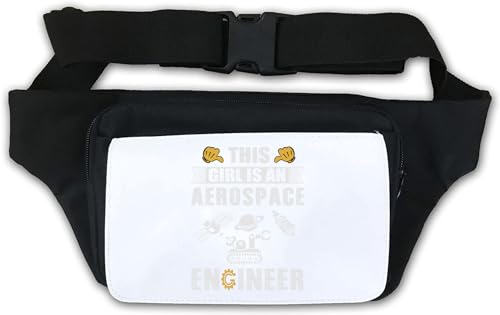 Gürteltasche mit Saturn-Grafik, Motiv: "This Girl is an Aerospace Engineer", Weltraumforschung, Weiß, weiß, Einheitsgröße von Atspauda