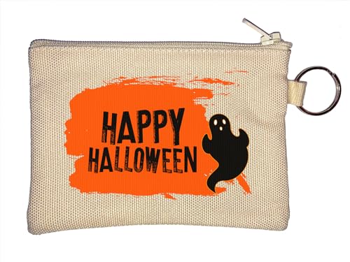 Happy Halloween Spooky Ghost Graphic Schlüsselanhänger Münzbörse Beige, beige, Einheitsgröße von Atspauda