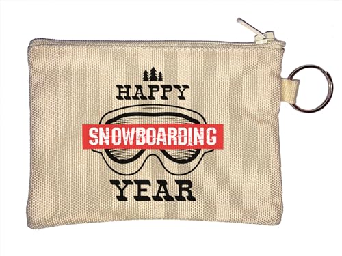 Happy Snowboarding Year Schlüsselanhänger Münzbörse Beige, beige, Einheitsgröße von Atspauda