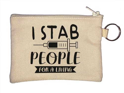 I Stab People for A Living Schlüsselanhänger Münzbörse Beige, beige, Einheitsgröße von Atspauda