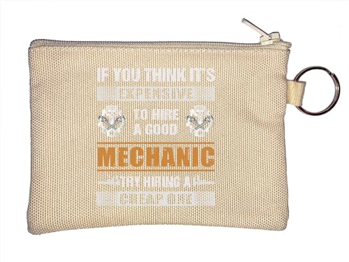 If You Think It's Expensive to Hire A Good Mechanic Try Hiring A Cheap One Funny Piston Skull Key Chain Coin Purse Beige, beige, Einheitsgröße von Atspauda