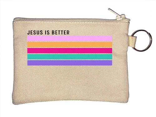 Jesus is Better Pastel Line Art Schlüsselanhänger Münzbörse Beige, beige, Einheitsgröße von Atspauda
