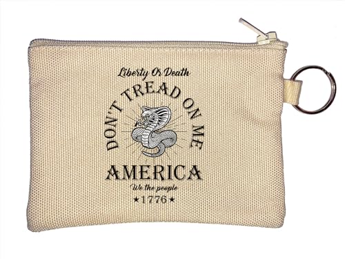 Liberty Or Death Don't Tread On Me America We The People 1776 Schlüsselanhänger Münzbörse Beige, beige, Einheitsgröße von Atspauda