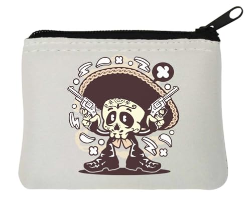 Mariachi Gunner mexikanischer Revolver Sharp Shooter Neopren Münzgeldbeutel 10 x 11 cm Weiß, weiß, Einheitsgröße Mariachi Gunner mexikanischer Revolver Sharp Shooter Neopren Münzgeldbeutel 10 x 11 cm Weiß, weiß, Einheitsgröße von Atspauda