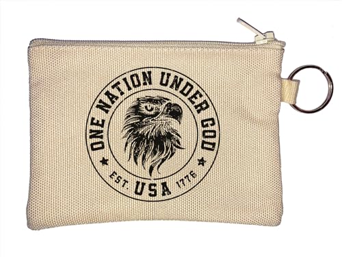 One Nation Under God USA 1776 Schlüsselanhänger Münzbörse Beige, beige, Einheitsgröße von Atspauda