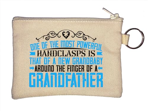 One of The Most Powerful Handclasps is That of a New Grandbaby Slogan Key Chain Coin Purse Beige, beige, Einheitsgröße von Atspauda
