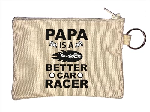 Papa is a Better Car Racer Schlüsselanhänger Münzbörse Beige, beige, Einheitsgröße von Atspauda