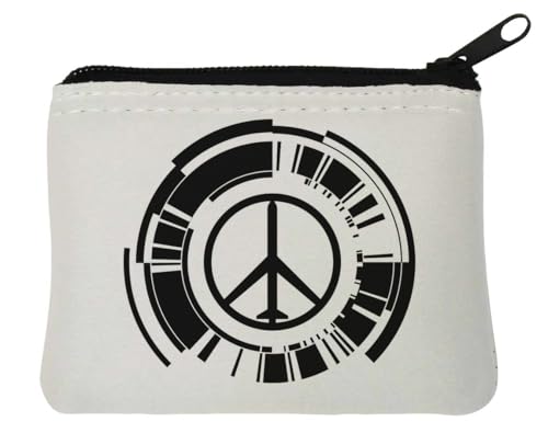 Peace Symbol Neopren Münztasche 10 x 11 cm Weiß, weiß, Einheitsgröße von Atspauda