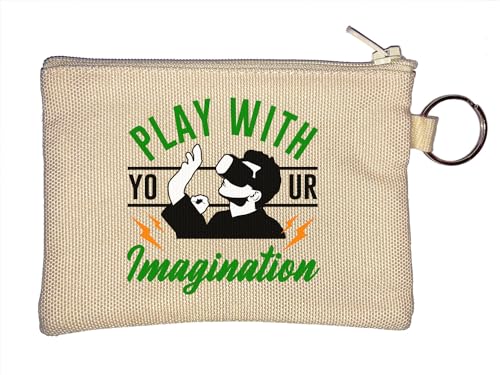 Play with Your Imagination Virtual Reality Graphic Schlüsselanhänger Münzbörse Beige, beige, Einheitsgröße von Atspauda