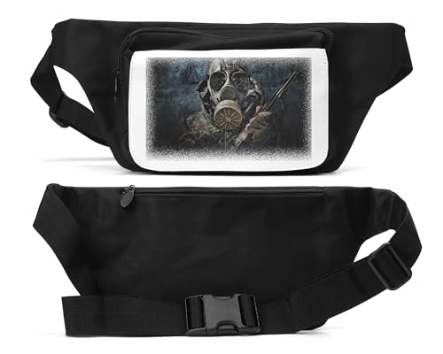 Postapocalyptic Man Unisex Hüfttasche Schwarz, Schwarz , Einheitsgröße von Atspauda