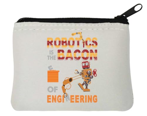 Robotics Is The Bacon of Engineering Funny Robot Graphic Neopren-Münzgeldbörse, 10 x 11 cm, Weiß, weiß, Einheitsgröße Robotics Is The Bacon of Engineering Funny Robot Graphic Neopren-Münzgeldbörse, 10 x 11 cm, Weiß, weiß, Einheitsgröße von Atspauda