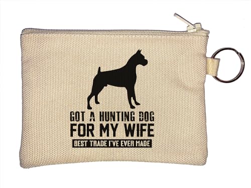 Schlüsselanhänger mit Aufschrift "Got A Hunting Dog for My Wife Best Trade I've Ever Made Funny Key Chain Coin Purse Beige, beige, Einheitsgröße von Atspauda