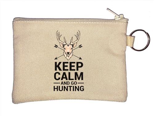 Schlüsselanhänger mit Aufschrift "Keep Calm and Go Hunting Deer Pfeil", Beige, beige, Einheitsgröße von Atspauda