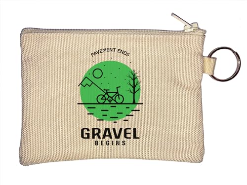 Schlüsselanhänger mit Aufschrift "Pavement Ends Gravel Begins", minimalistisch, Radfahren, Beige, beige, Einheitsgröße von Atspauda