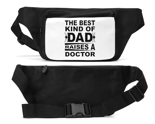 The Best Kind of Dad Raises A Doctor Unisex Hüfttasche schwarz, Schwarz , Einheitsgröße von Atspauda