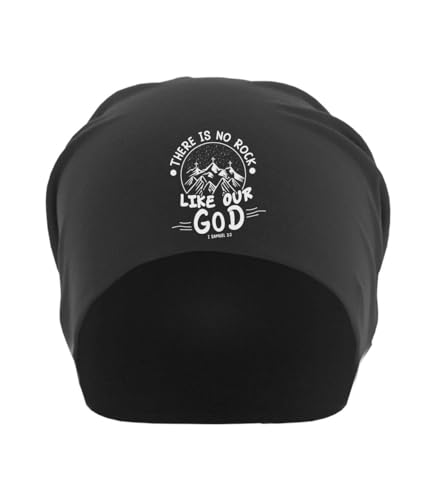 There is No Rock Like Our God I Samuel 2 2 Unisex Dünne Baumwolle Slouch Beanie Schwarz, Schwarz , Einheitsgröße von Atspauda