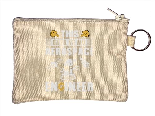 This Girl is an Aerospace Engineer Space Exploration Saturn Graphic Key Chain Coin Purse Beige, beige, Einheitsgröße von Atspauda