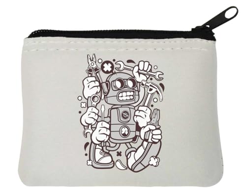 Tools Roboter Mechaniker Tool Master I Am Engineer Neopren Münztasche 10 x 11 cm Weiß, weiß, Einheitsgröße von Atspauda