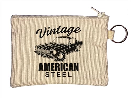 Vintage American Steel Muscle Car Schlüsselanhänger Münzbörse Beige, beige, Einheitsgröße von Atspauda