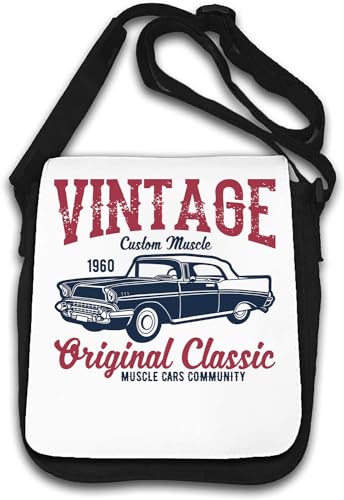 Vintage Original Classic Custom Muscle Car Community Umhängetasche Weiß, weiß, Einheitsgröße von Atspauda
