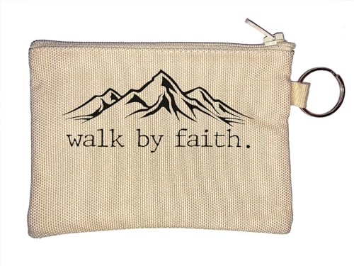 Walk by Faith Mountain Range Schlüsselanhänger Münzbörse Beige, beige, Einheitsgröße von Atspauda