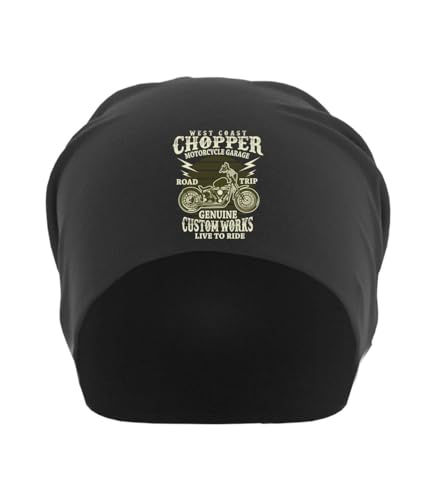 West Coast Chopper Live to Ride Unisex dünne Baumwolle Slouch Beanie schwarz, Schwarz , Einheitsgröße von Atspauda