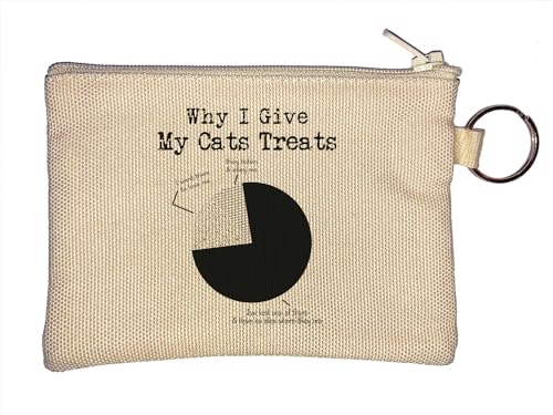 Why I Give My Cats Treats Schlüsselanhänger Münzbörse Beige, beige, Einheitsgröße von Atspauda