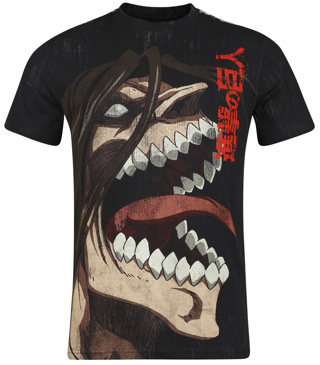 Attack On Titan - Anime T-Shirt - Attack - S bis XL - für Männer - Größe M - schwarz  - Lizenzierter Fanartikel von Attack On Titan