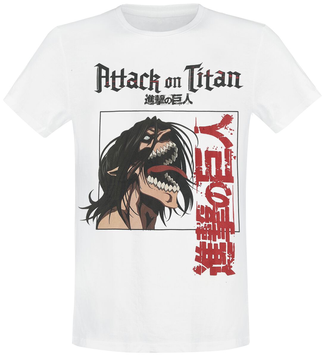 Attack On Titan - Anime T-Shirt - Channel Titan - S bis XXL - für Männer - Größe M - weiß  - Lizenzierter Fanartikel von Attack On Titan