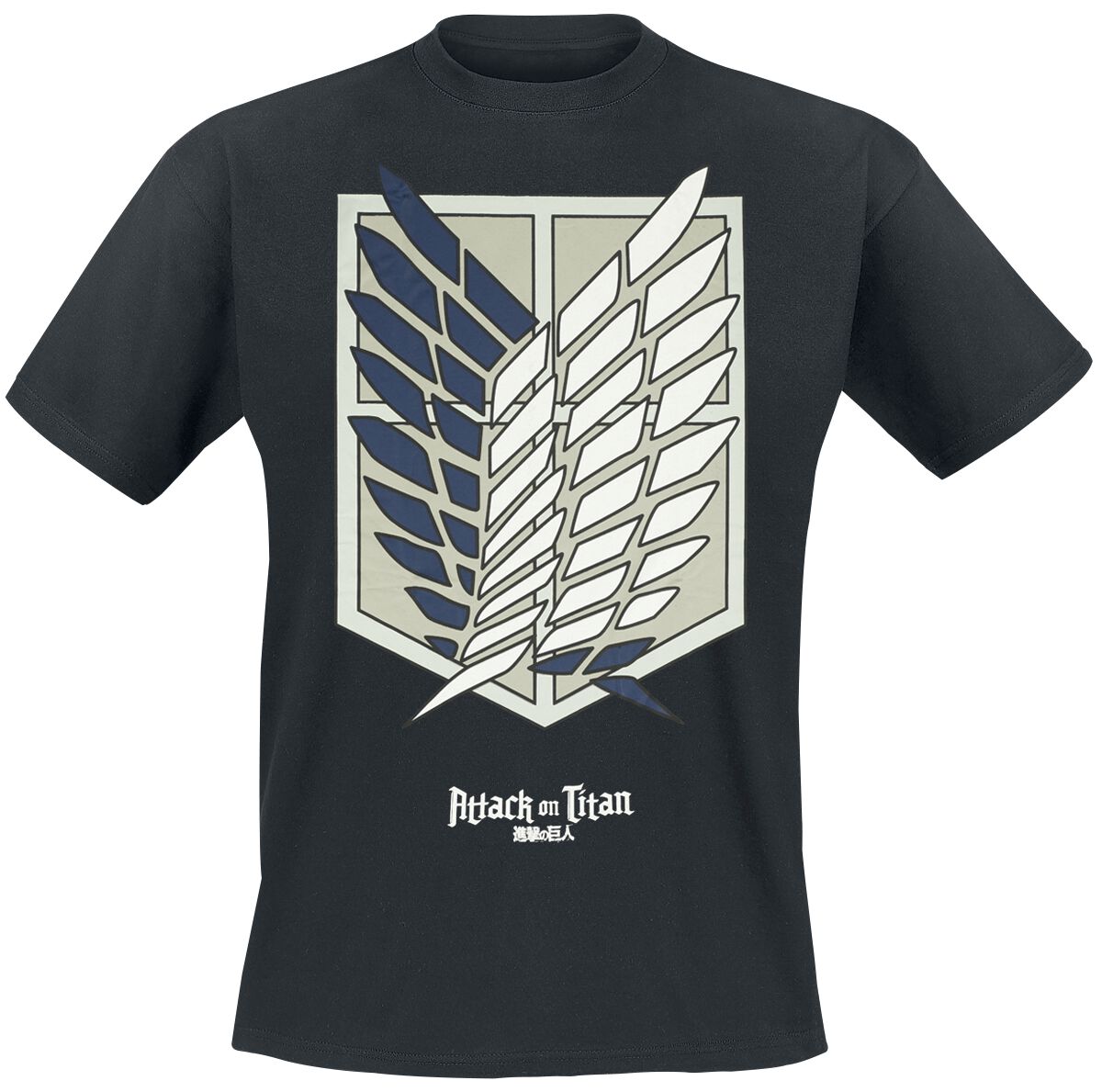Attack On Titan - Anime T-Shirt - Logo - S bis XXL - für Männer - Größe L - schwarz  - Lizenzierter Fanartikel von Attack On Titan