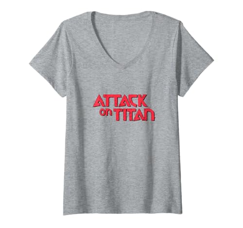 Damen Attack on Titan Front and Back Colossal Titan Anime Manga T-Shirt mit V-Ausschnitt Damen Attack on Titan Front and Back Colossal Titan Anime Manga T-Shirt mit V-Ausschnitt von Attack on Titan Manga