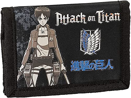 Attack on Titan Brieftasche mit Befestigung der Gianti Comix Anime, Schwarz, Casual von COMIX