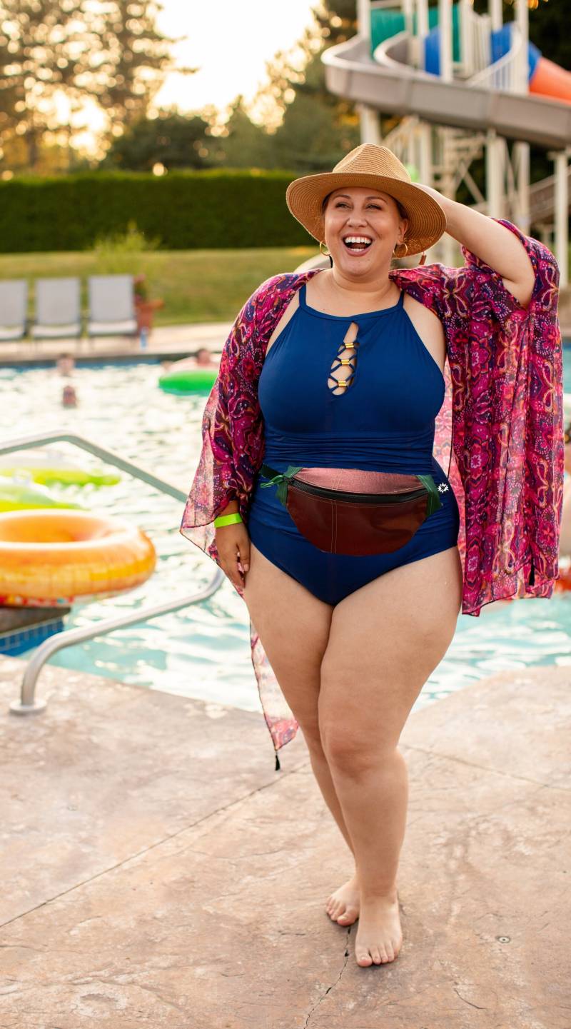 Plus Size Bauchtasche | 1xl 2x 3x 4x 5x 6x Gürteltasche Hüfttasche Gürteltasche, Damen Verstellbare Gürtel Rollschuhtasche Bronze-Denim-Gürteltasche von AttackCatBags