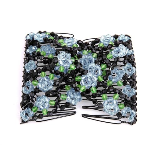 2025 Fashion Damen Perlen Elastizität Doppelhaarkamm Höhere Hot Clamp Produkte Beliebtes Zubehör Qualität Wahl G4G4 Dehnbar von Atthatmmt