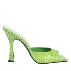 Attico Anais Grüne Leder Mules von Attico