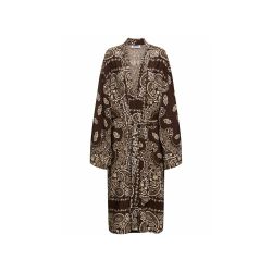 Attico Braunes Bedrucktes Viskose-kaftan-kleid von Attico