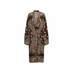 Attico Braunes Bedrucktes Viskose-kaftan-kleid von Attico