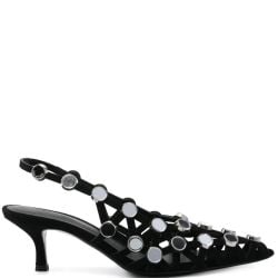 Attico Schwarze Grid Slingback Pumps 50mm von Attico