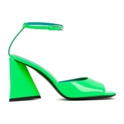 Attico Smaragdgrüne Leder-sandalen Mit Hohem Absatz von Attico