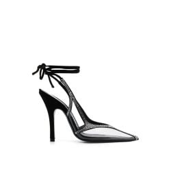 Attico Venus Chrome Slingback Pumps In Schwarz von Attico