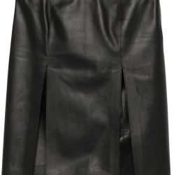 The Attico Schwarzer Lammlederrock von Attico