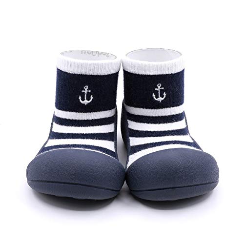 Attipas Marine Blau (Größe: 22.5) - ergonomische Baby Lauflernschuhe | Kinder Barfußschuhe, Hausschuhe von Attipas