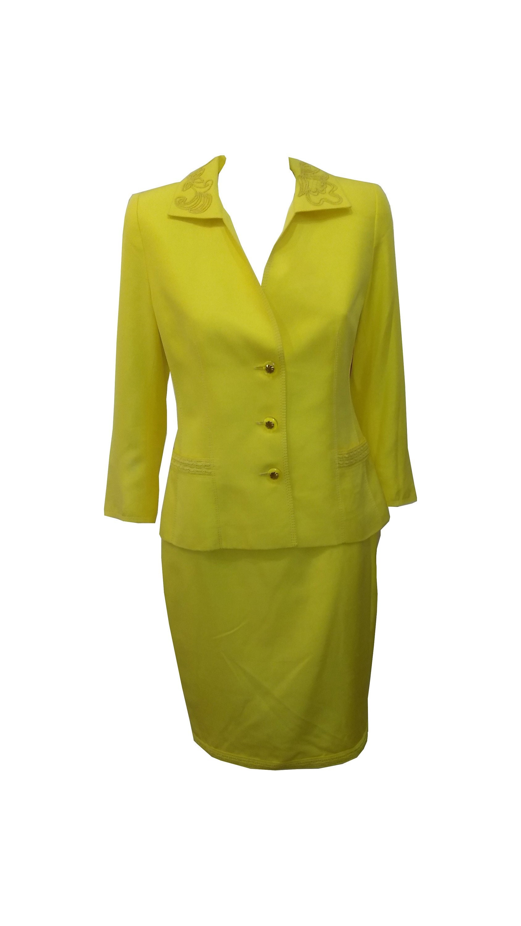 Fontana Couture Seidenrock-Anzug Mit Langen Ärmeln Fontana Couture Seidenrock-Anzug Mit Langen Ärmeln von AttitudesFashion