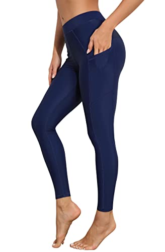 ATTRACO Damen Badehose Surf Leggings Hohe Taille Lange UPF 50 Badehose, 1 # Taschen, Marineblau, M von Attraco