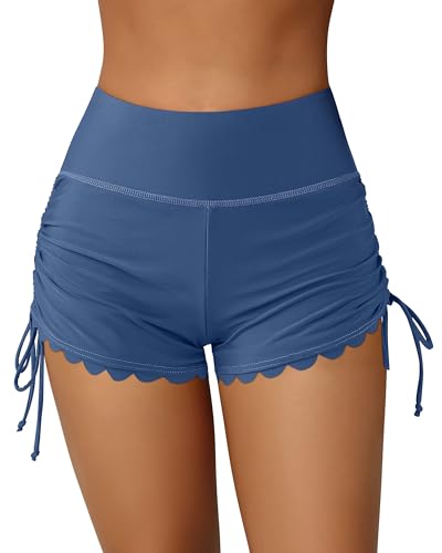 Attraco Damen Badeshorts Badehose Schnell Trocknend Schwimmshorts Strand Wassersport Shorts Boardshorts UV Schutz Sommer Sport Gym Shorts lichtblue S von Attraco