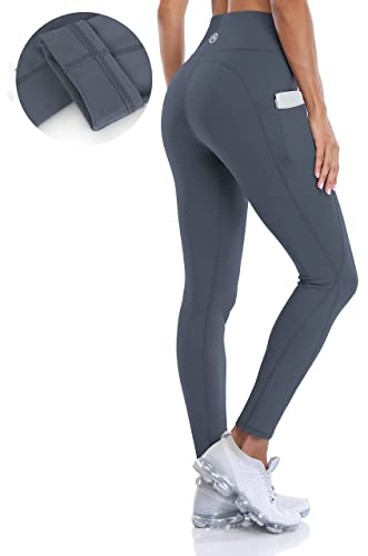 Attraco Gefütterte Leggings Damen Thermoleggins für Damen Thermo Leggings Damen Thermohose Damen Blau L von Attraco