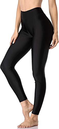 Attraco Lang Badehose Damen Schnell Trocknendes Sporthose UV Schutz Schwimmhose Sports Leggings Schwarz L von Attraco