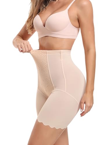 Attraco Shapewear Damen Bauchweg Unterhose Bauch Weg Unterwäsche Hoher Taille Miederhose Bauchkontrolle Miederpant Weicher und Bequemer Body Shaper für Damen Hautfarbe L von Attraco