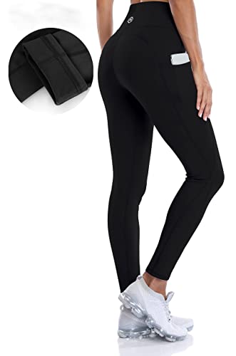 Attraco Thermo Laufhose Damen Thermoleggings Leggings Gefüttert Damen Thermohose Laufhose Damen Winter Schwarz S von Attraco